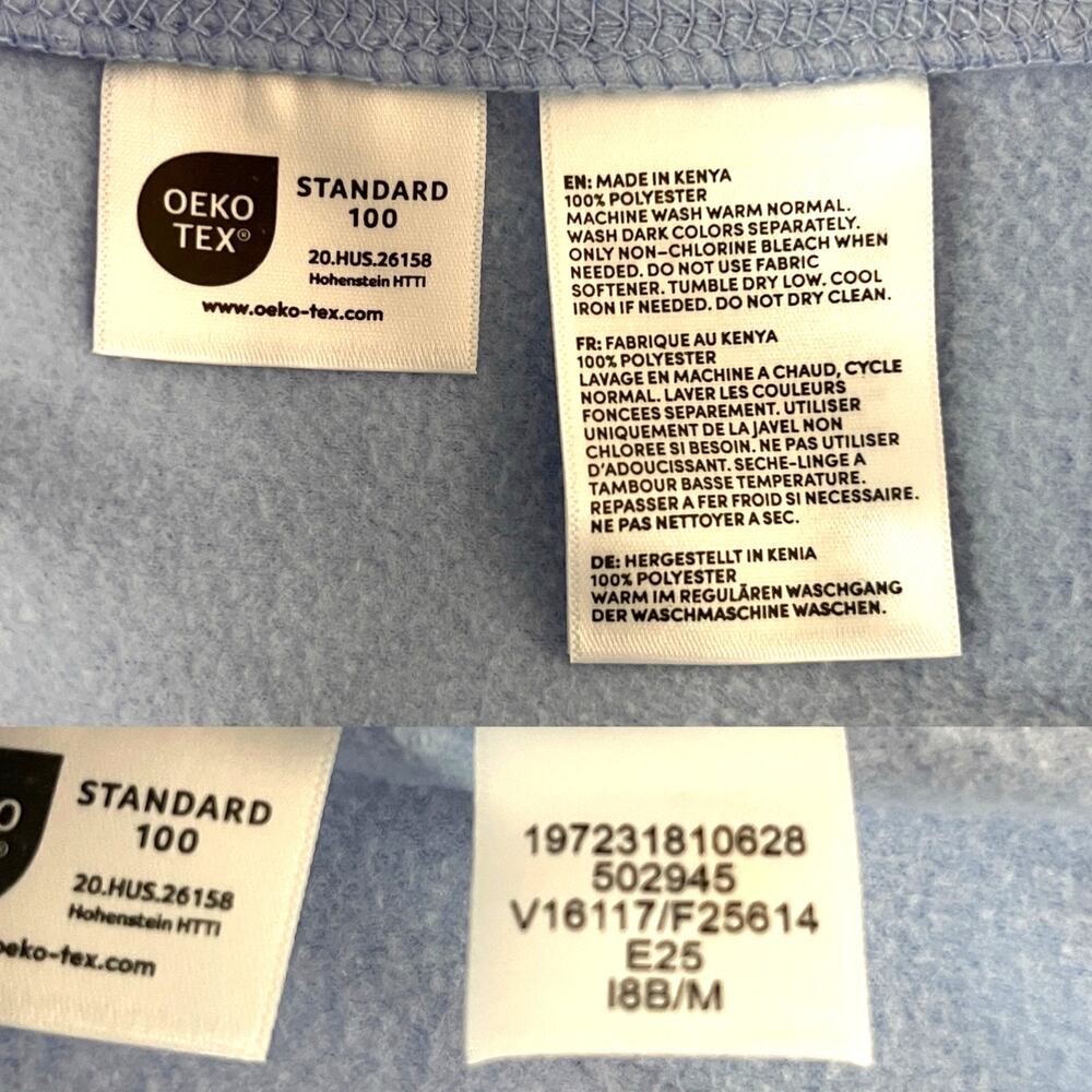 Lands End Anyweather Fleece Quarter Zip Pullover Clear Blue Sky M 10-12 New - Picture 8 of 8